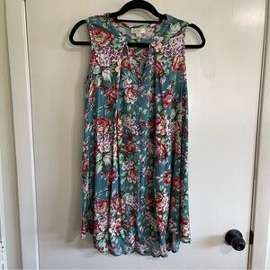 Umgee Floral Mini Dress - Blue and Red